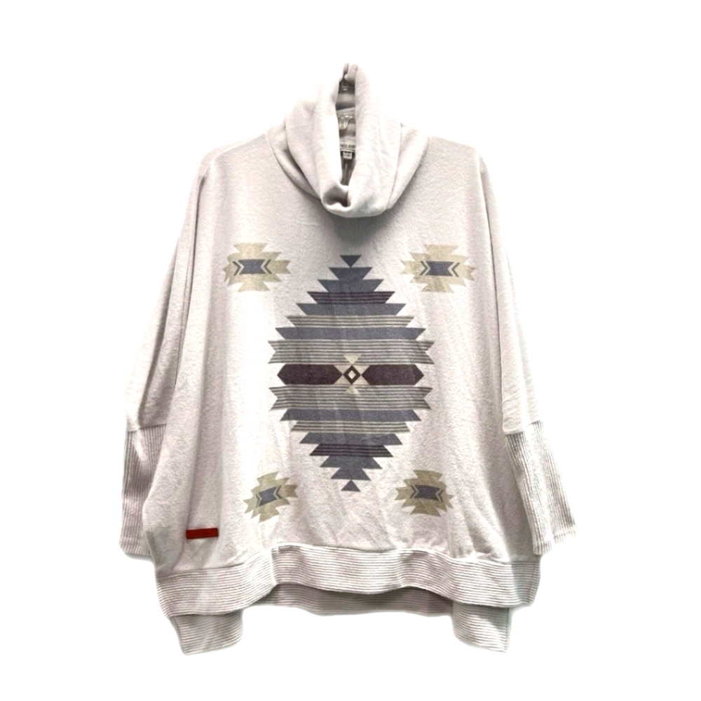 SIMPLY SOUTHERN Aztec Southwest Turtleneck Poncho Top Sleeves OSFM COZY